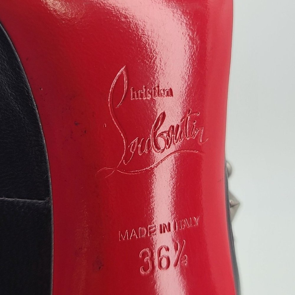 Christian LOUBOUTIN Heels ROUCOULOUCOU 100 Black Silver Star Studded Pumps 36.5 - Picture 5 of 6